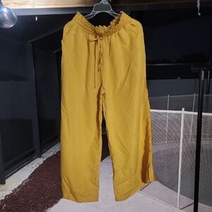 SHEIN Mustard Yellow Wide-Leg Pants